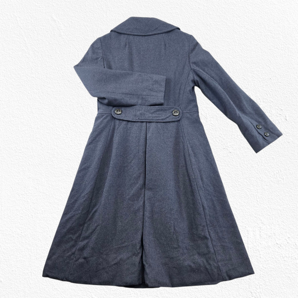 Vintage 1950s Gray Wool Princess Coat Gray Peter Pan Collar Overcoat Size XS - Picture 10 of 10